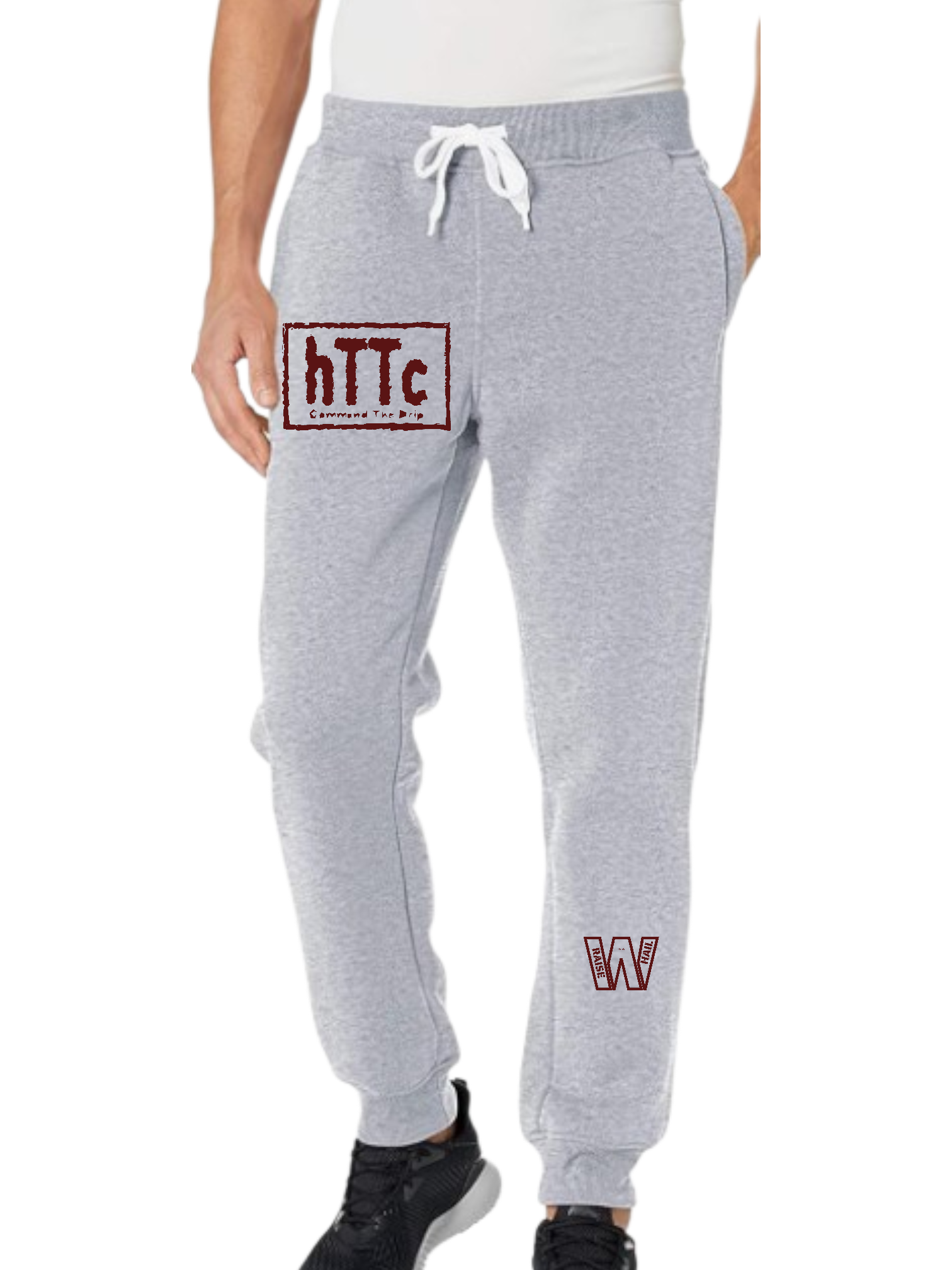 HTTC Grey Men's Fleece Jogger Sweatpants